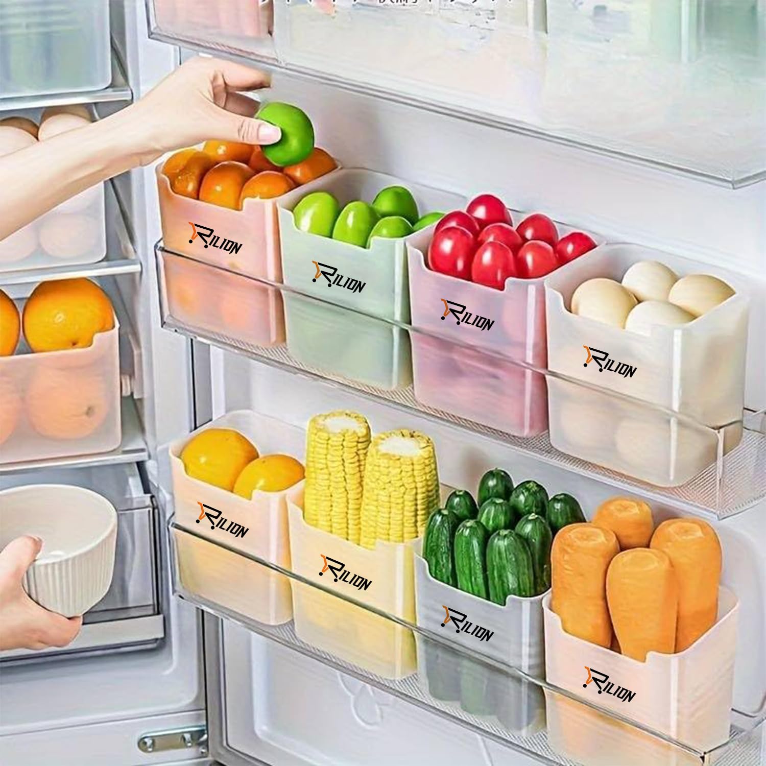 RILION 6 fridge storage boxes multipurpose containers for storage Space-saving Refrigerator