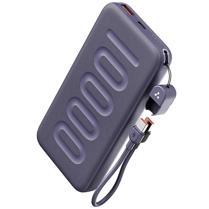 Ambrane 10000mAh Slim & Compact Powerbank with in-Build Type C Cable