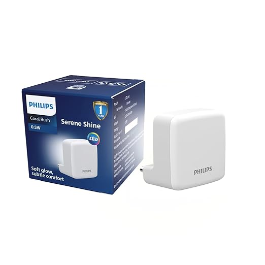 Philips LED SereneShine Plug-in Night Lamp 0.5W | Cool White LED Night Light 
